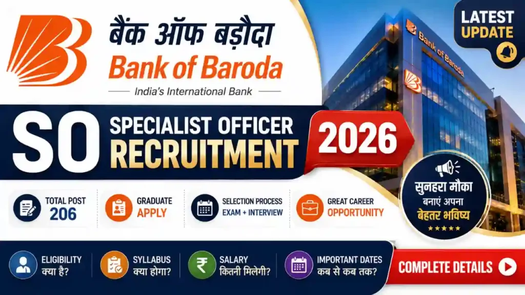 Bank of Baroda SO Recruitment 2026 Notification Out
