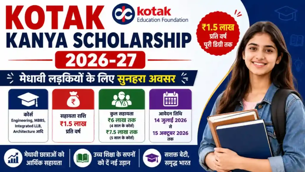 Kotak Kanya Scholarship 2026-27 Online Form