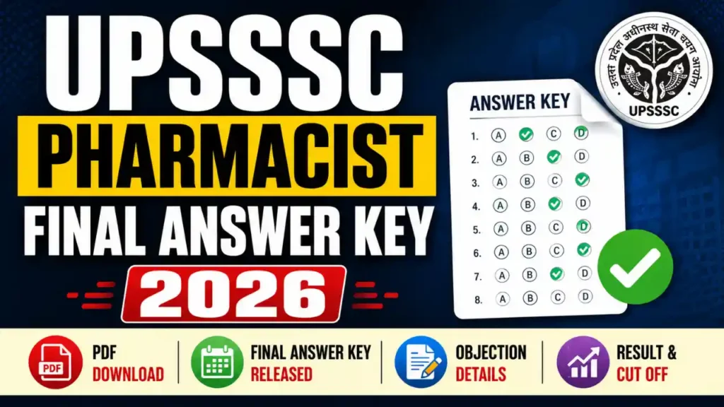 UPSSSC Pharmacist Final Answer Key 2026 Download Link & Full Details