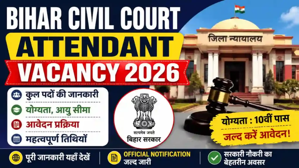 Bihar Jila Civil Court Attendant Vacancy 2026