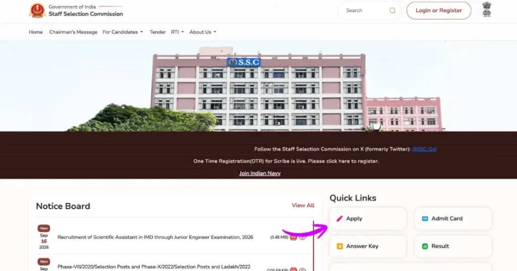SSC CHSL Online Form 2026 Quick Links