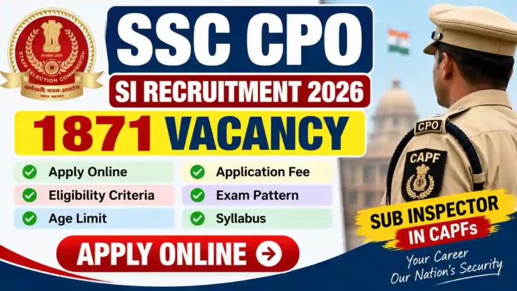 SSC CPO SI Online Form 2026
