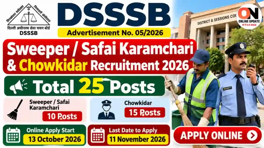 DSSSB Sweeper & Chowkidar Recruitment 2026